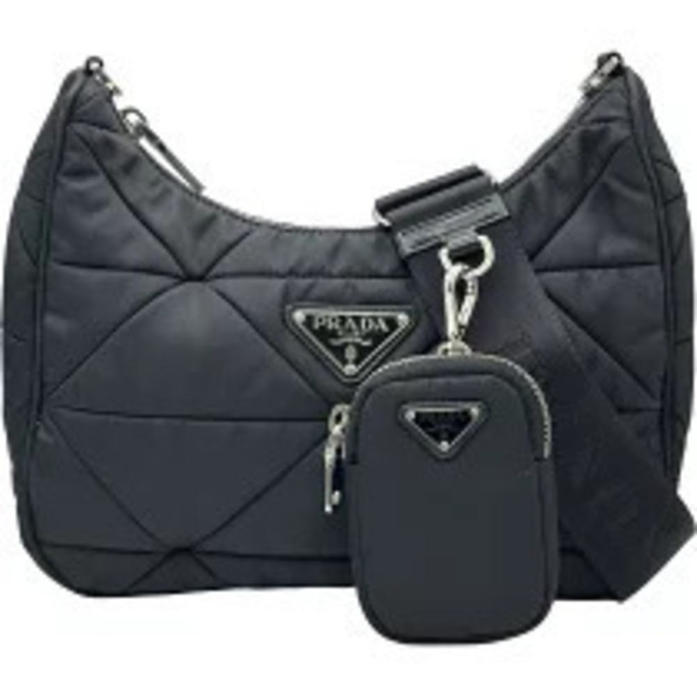 Prada Padded Re Shoulder Bag Black Quilted Leather